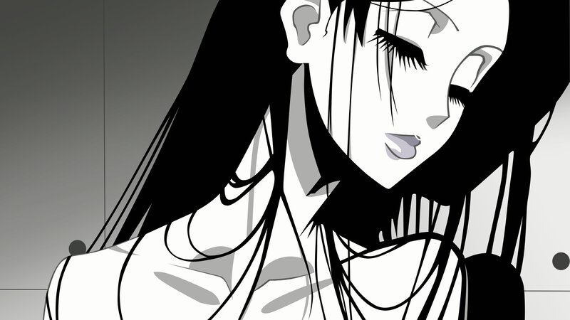 Anime Character with Long Hair — Black, Dramatic, Manga, Face