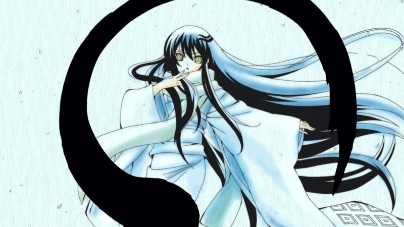Anime Character with Long Hair — Black, Dramatic, Manga, Long Black and Blue Hair