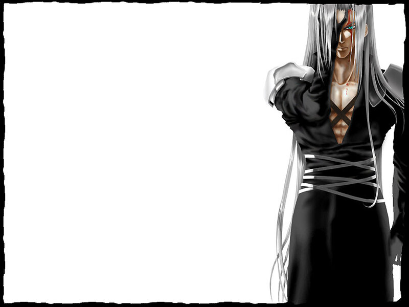 Anime Character with Long Hair — Black, Dramatic, Manga, Long Silver Hair
