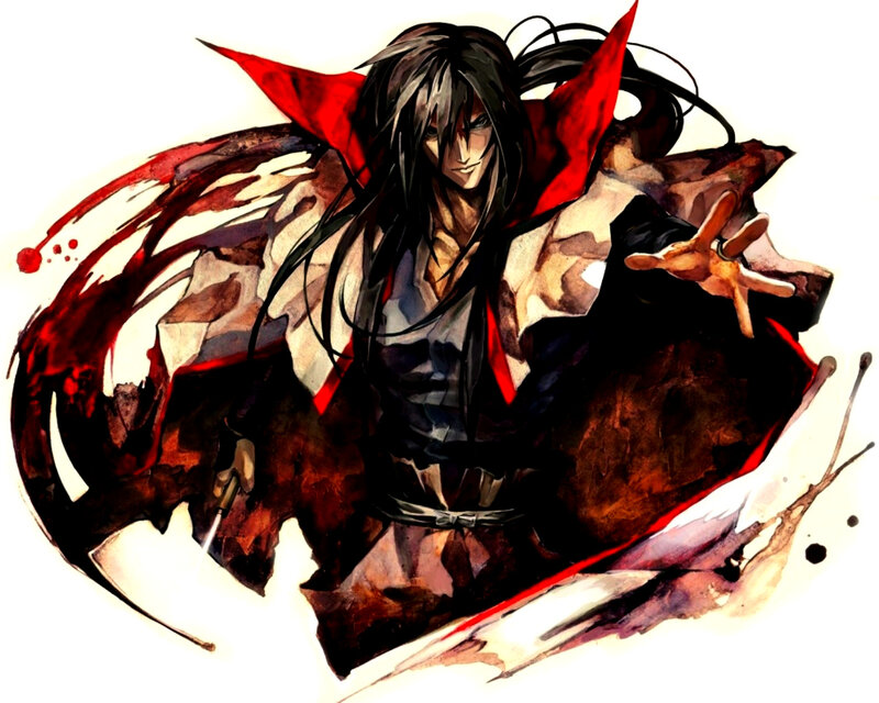 Anime Character with Long Hair — Black, Dramatic, Manga, Sword