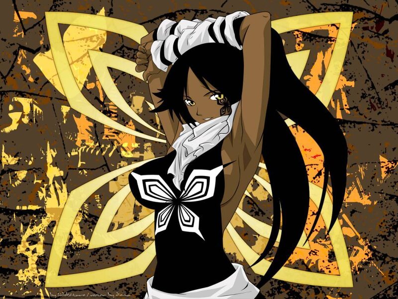 Anime Character with Long Hair — Black, Dramatic, Manga