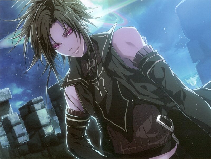 Anime Character with Long Hair — Black, Dramatic, Night, Manga, Castle Ruins