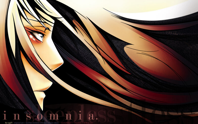 Anime Character with Long Hair — Black, Dramatic