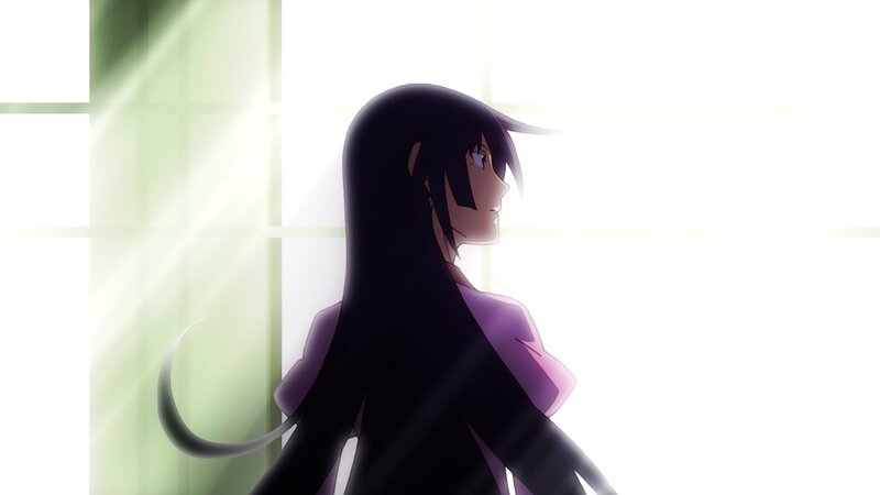 Anime Character with Long Hair — Black, Dramatic, Window