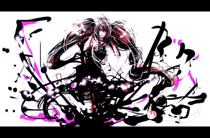 Anime Character with Long Hair — Black, Dynamic