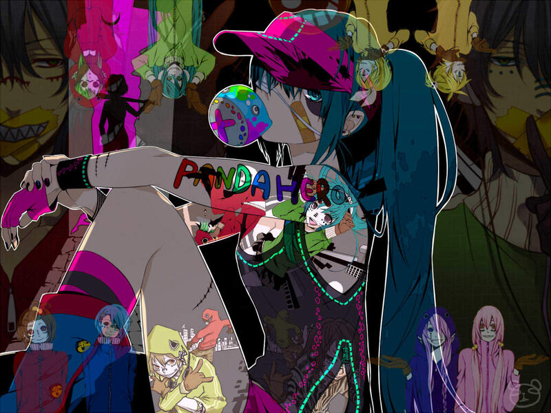 Anime Character with Long Hair — Blue, Chaotic