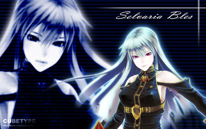 Anime Character with Long Hair — Blue, Dramatic, Digital Art, Long White Hair