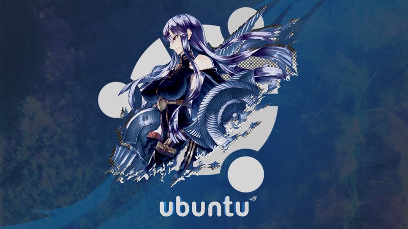 Anime Character with Long Hair — Blue, Dramatic, Long Purple Hair