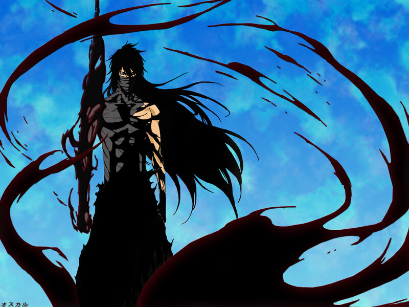 Anime Character with Long Hair — Blue, Dramatic, Manga, Sword