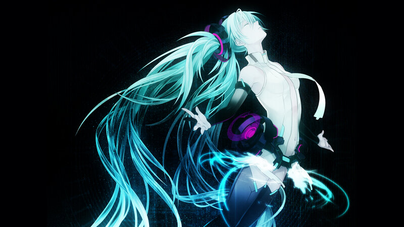Anime Character with Long Hair — Blue, Dramatic, Night, Digital Art, Long Hair