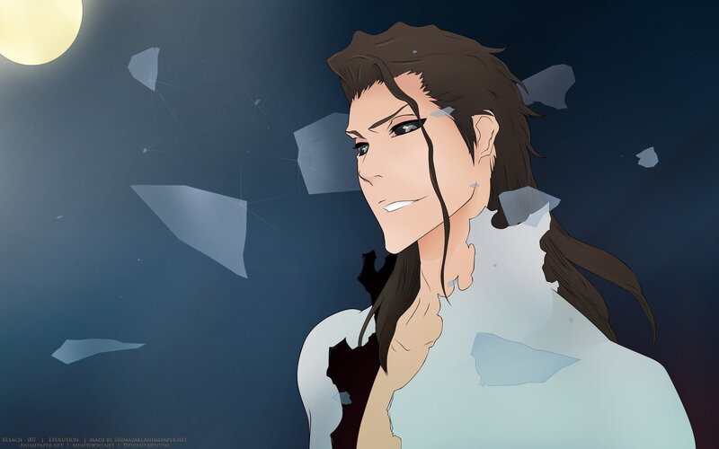 Anime Character with Long Hair — Blue, Dramatic, Night, Digital Art