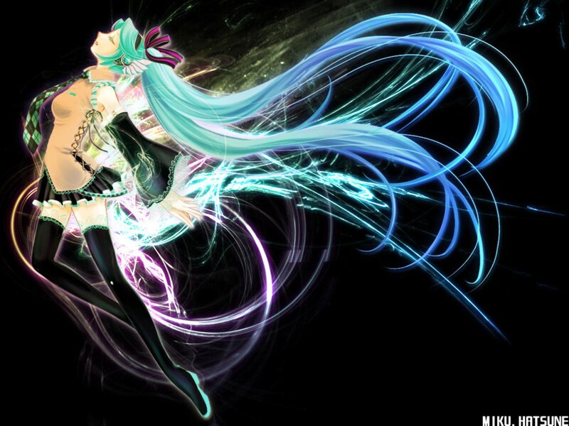 Anime Character with Long Hair — Blue, Dynamic, Digital Art, Long Hair