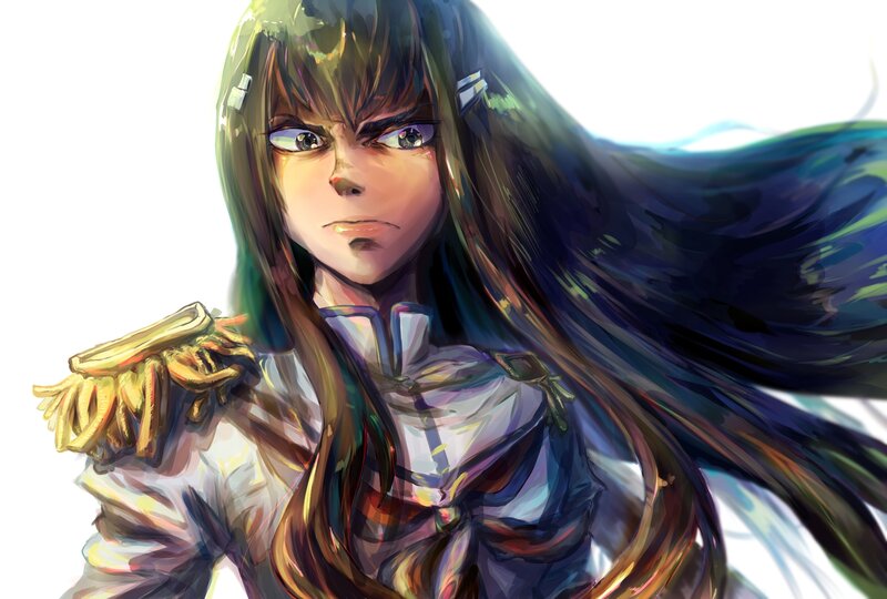 Anime Character with Long Hair — Brown, Dramatic, Digital Art