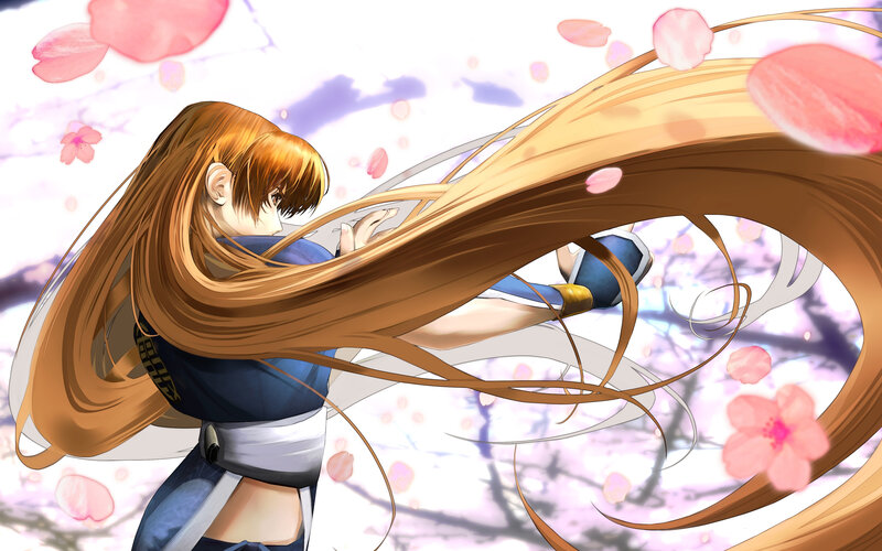 Anime Character with Long Hair — Brown