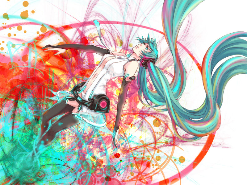 Anime Character with Long Hair — Cyan, Dynamic, Digital Art