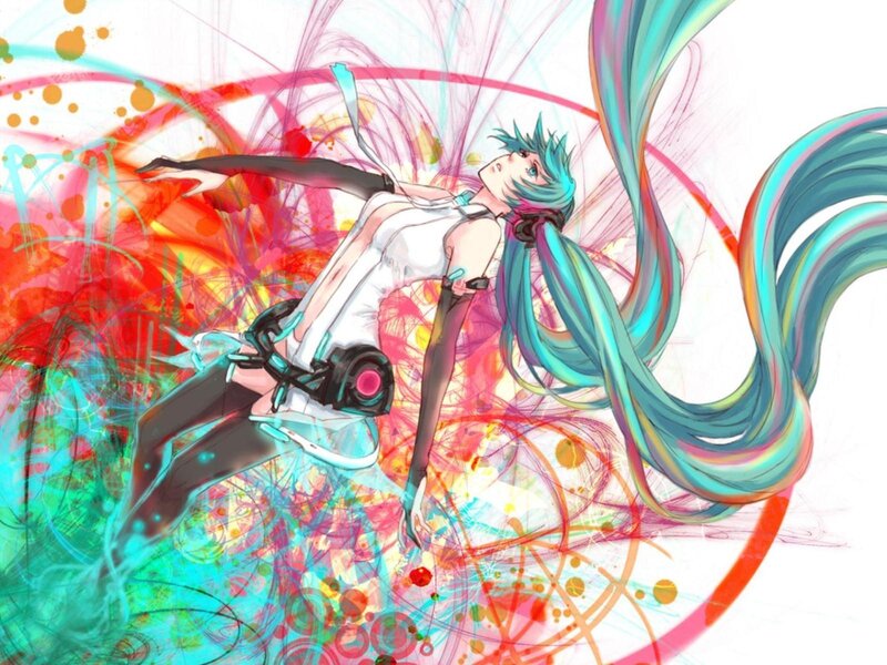 Anime Character with Long Hair — Cyan, Dynamic