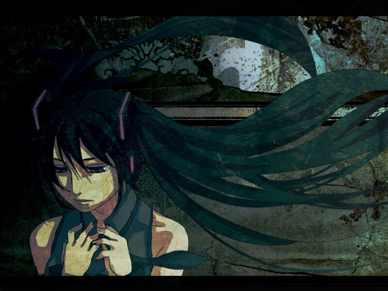 Anime Character with Long Hair — Green, Dramatic, Digital Art, Long Hair