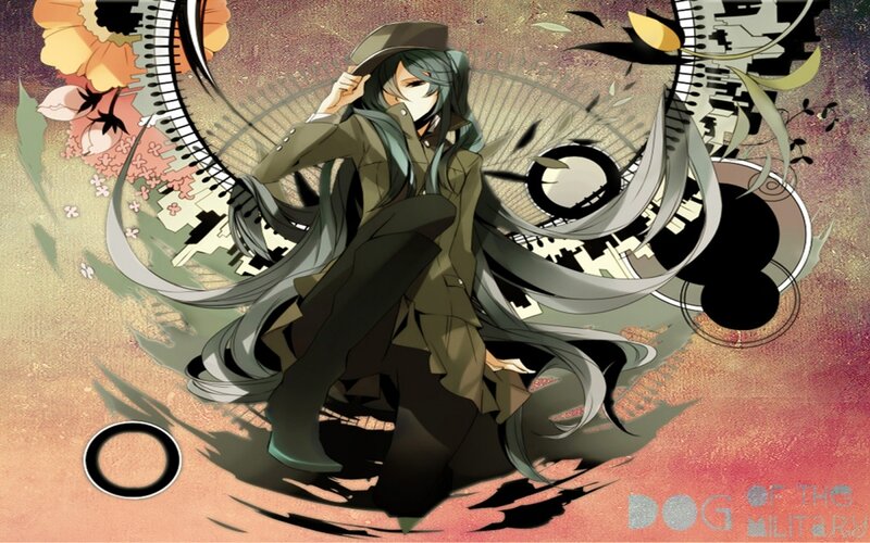 Anime Character with Long Hair — Green, Dramatic