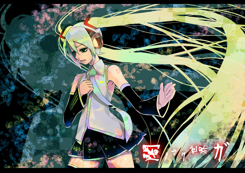 Anime Character with Long Hair — Green, Dynamic