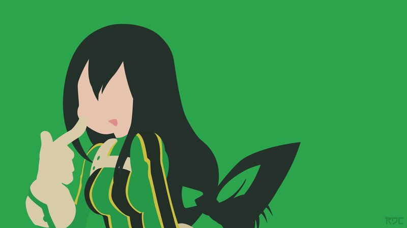 Anime Character with Long Hair — Green, Neutral