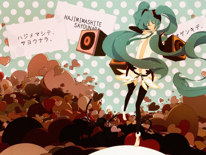 Anime Character with Long Hair — Green, Playful