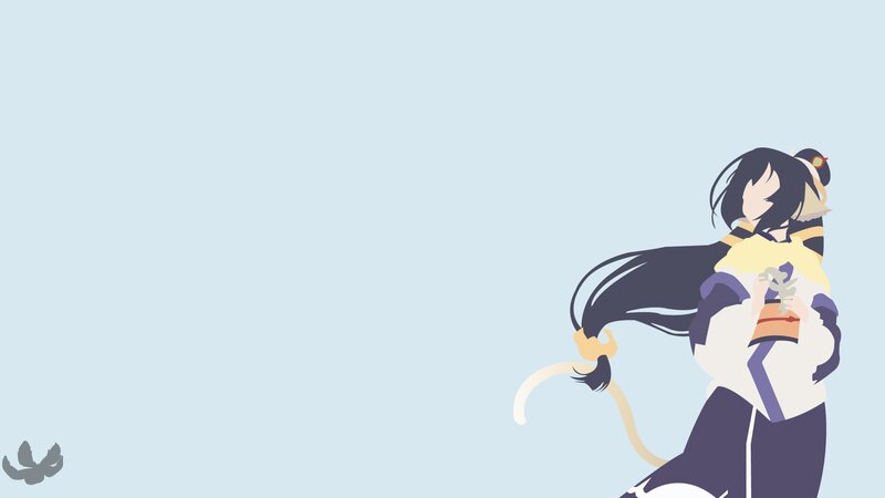 Anime Character with Long Hair — Light Blue, Calm