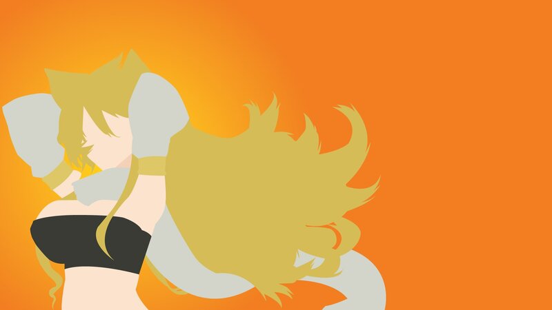 Anime Character with Long Hair — Orange, Dynamic