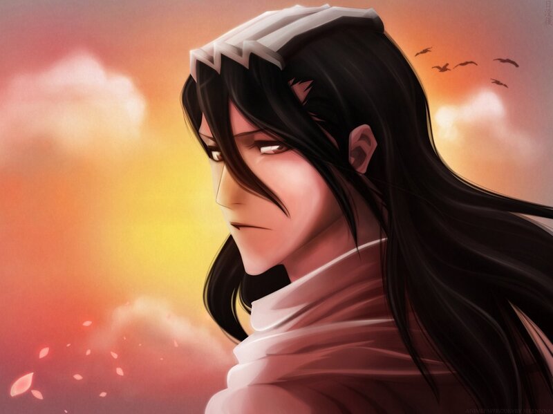 Anime Character with Long Hair — Orange