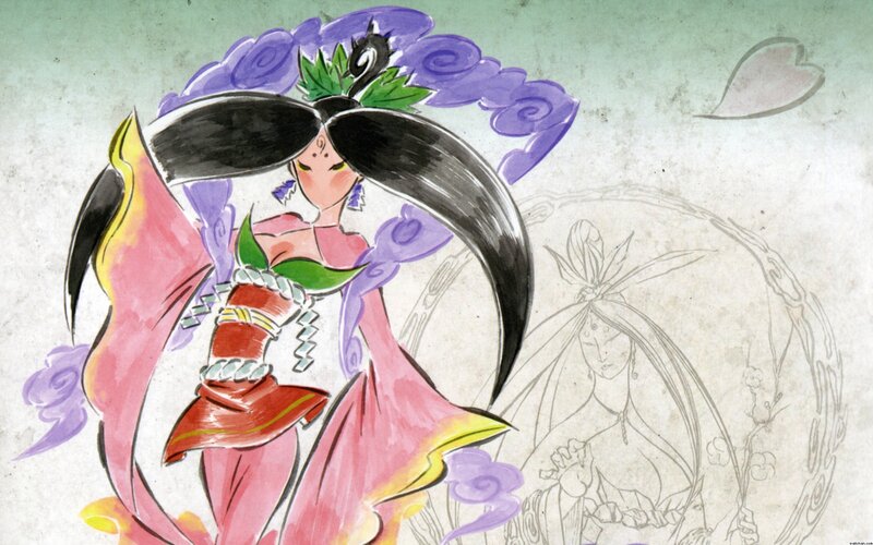 Anime Character with Long Hair — Pink, Dramatic, Illustration