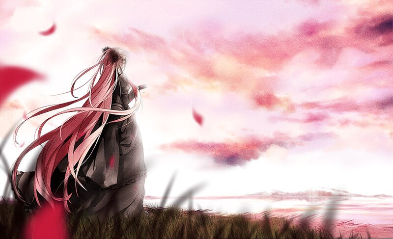 Anime Character with Long Hair — Pink, Serene