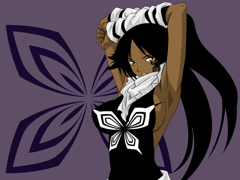 Anime Character with Long Hair — Purple, Confident