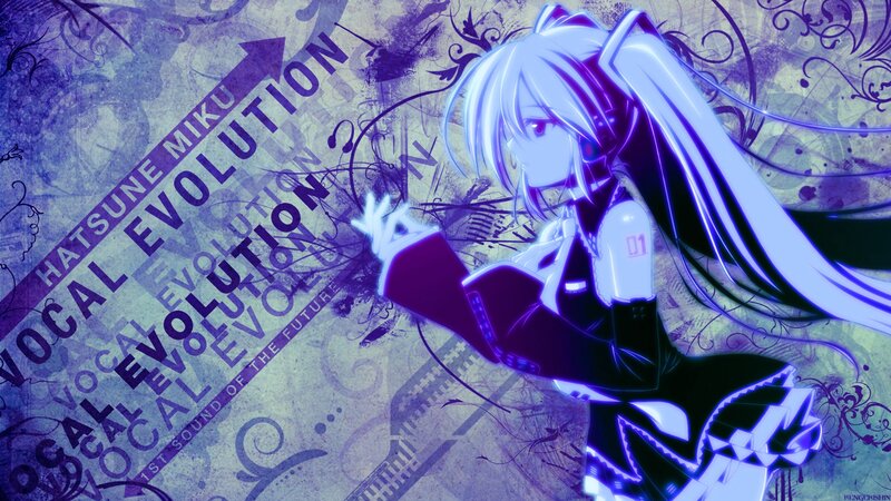 Anime Character with Long Hair — Purple, Dramatic, Digital Art, Text