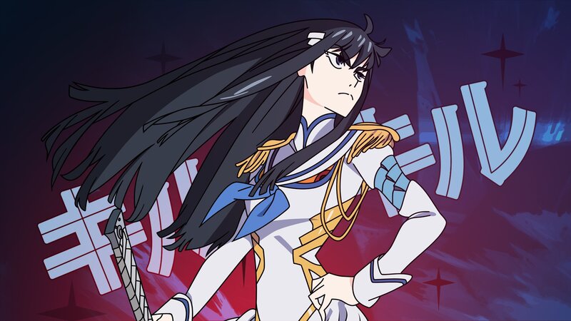 Anime Character with Long Hair — Purple, Dramatic, Night, Sword