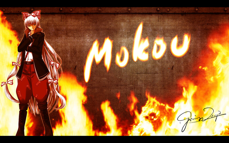 Anime Character with Long Hair — Red, Dramatic, Digital Art, Fire