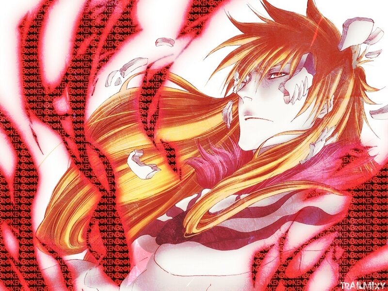 Anime Character with Long Hair — Red, Dramatic, Manga