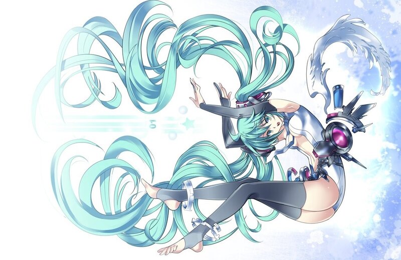 Anime Character with Long Hair — Teal, Dynamic, Digital Art