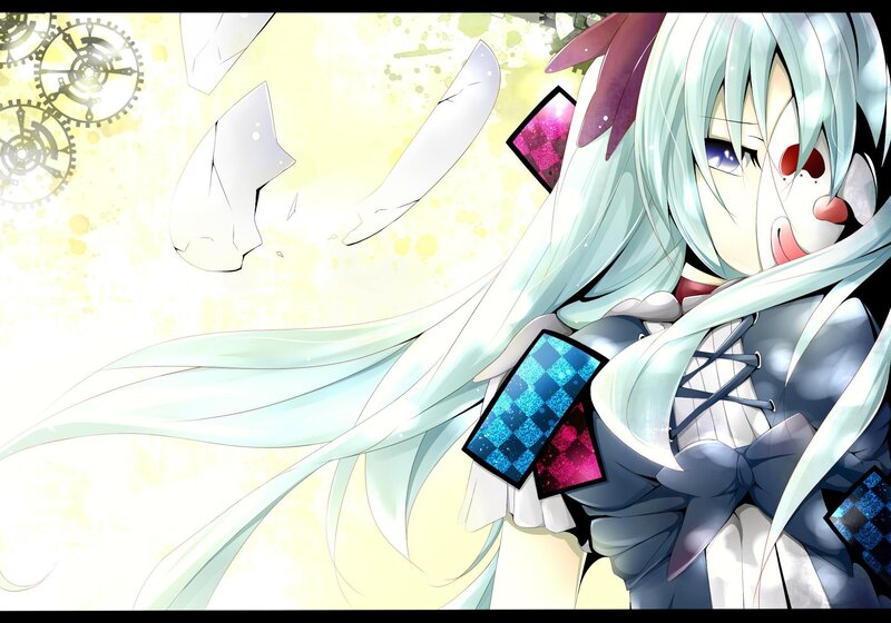 Anime Character with Long Hair — White, Dramatic, Digital Art, Gears