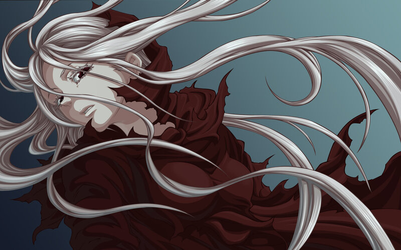 Anime Character with Long Hair — White, Dramatic, Manga, Long White Hair