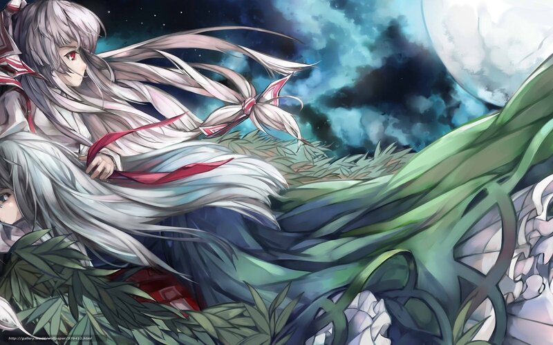 Anime Character with Long Hair — White, Dramatic, Night, Digital Art
