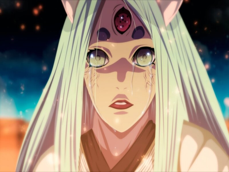 Anime Character with Long Hair — White, Dramatic, Night, Tears