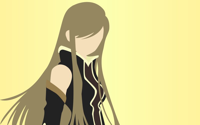 Anime Character with Long Hair — Yellow, Calm
