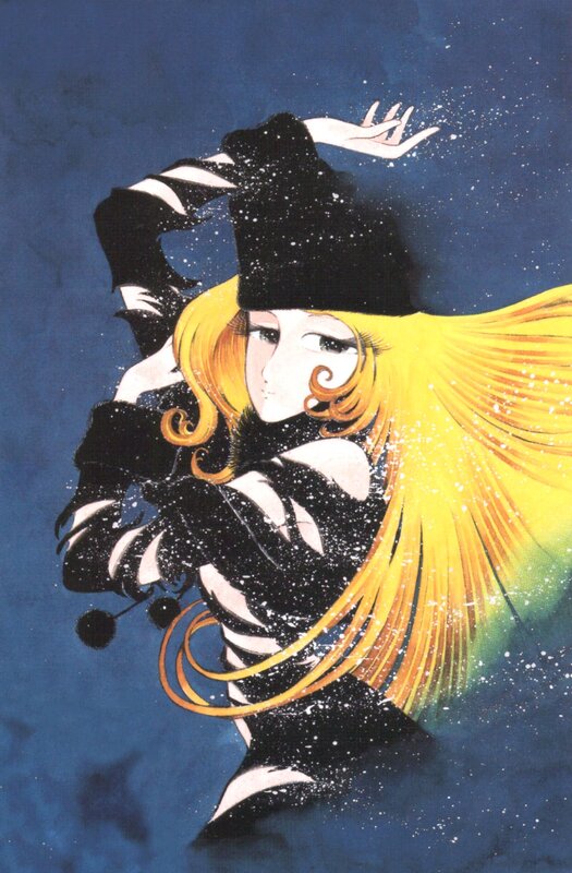 Anime Character with Long Hair — Yellow, Dramatic, Night, Manga
