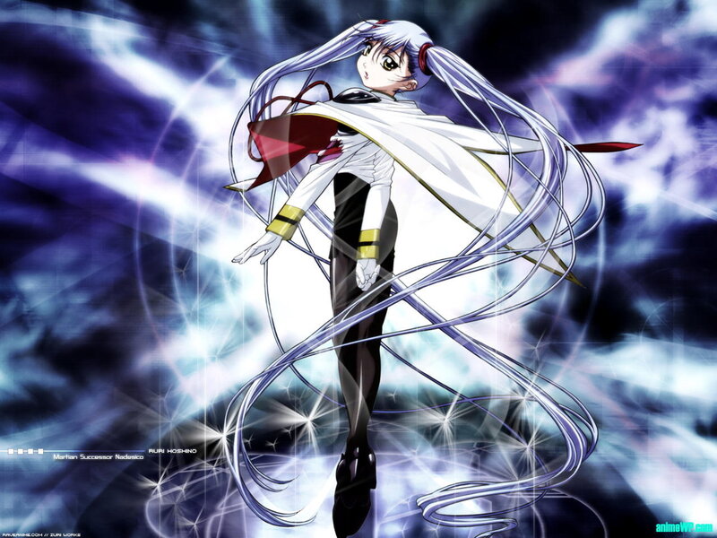 Anime character with long silver hair
