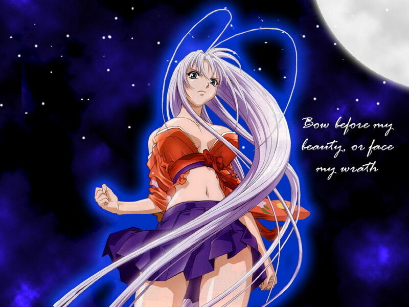 anime character with long white hair
