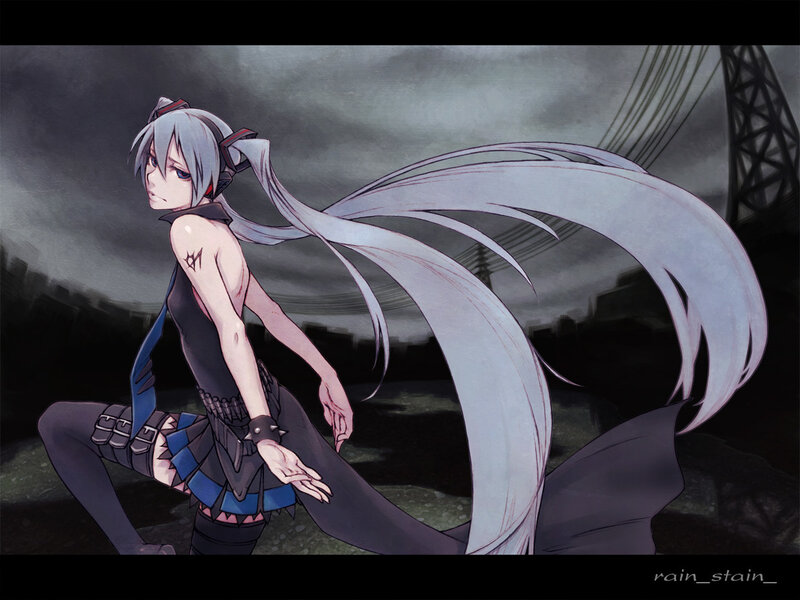 anime character with long white hair