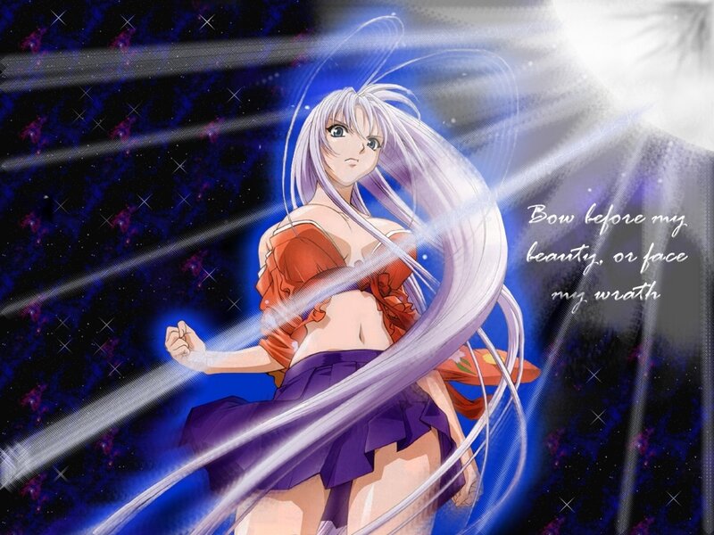 anime character with long white hair