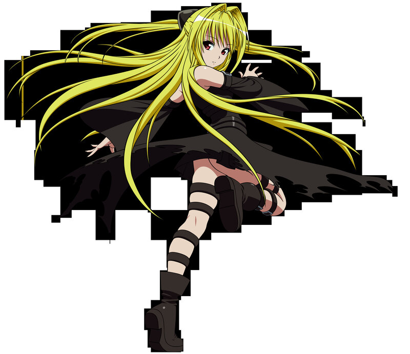 anime character with long yellow hair
