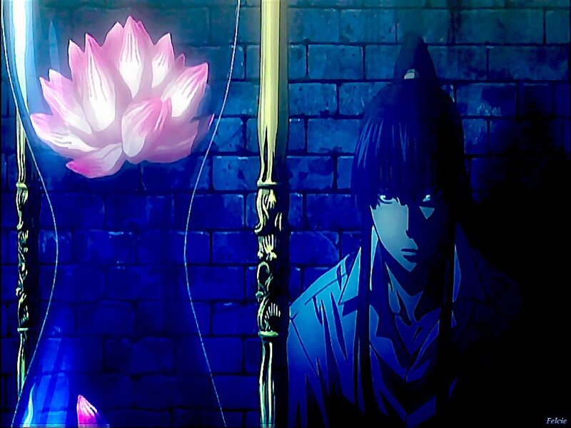 Anime character with lotus flower