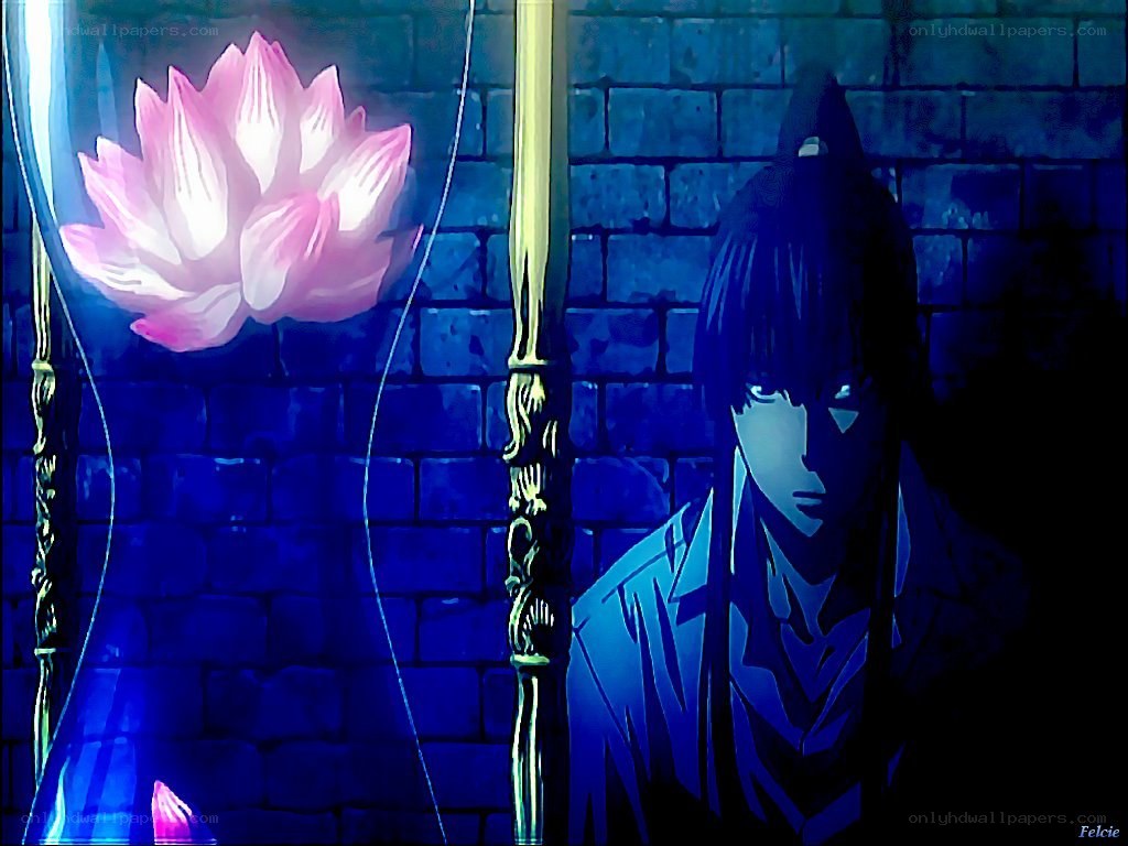 Anime character with lotus flower
