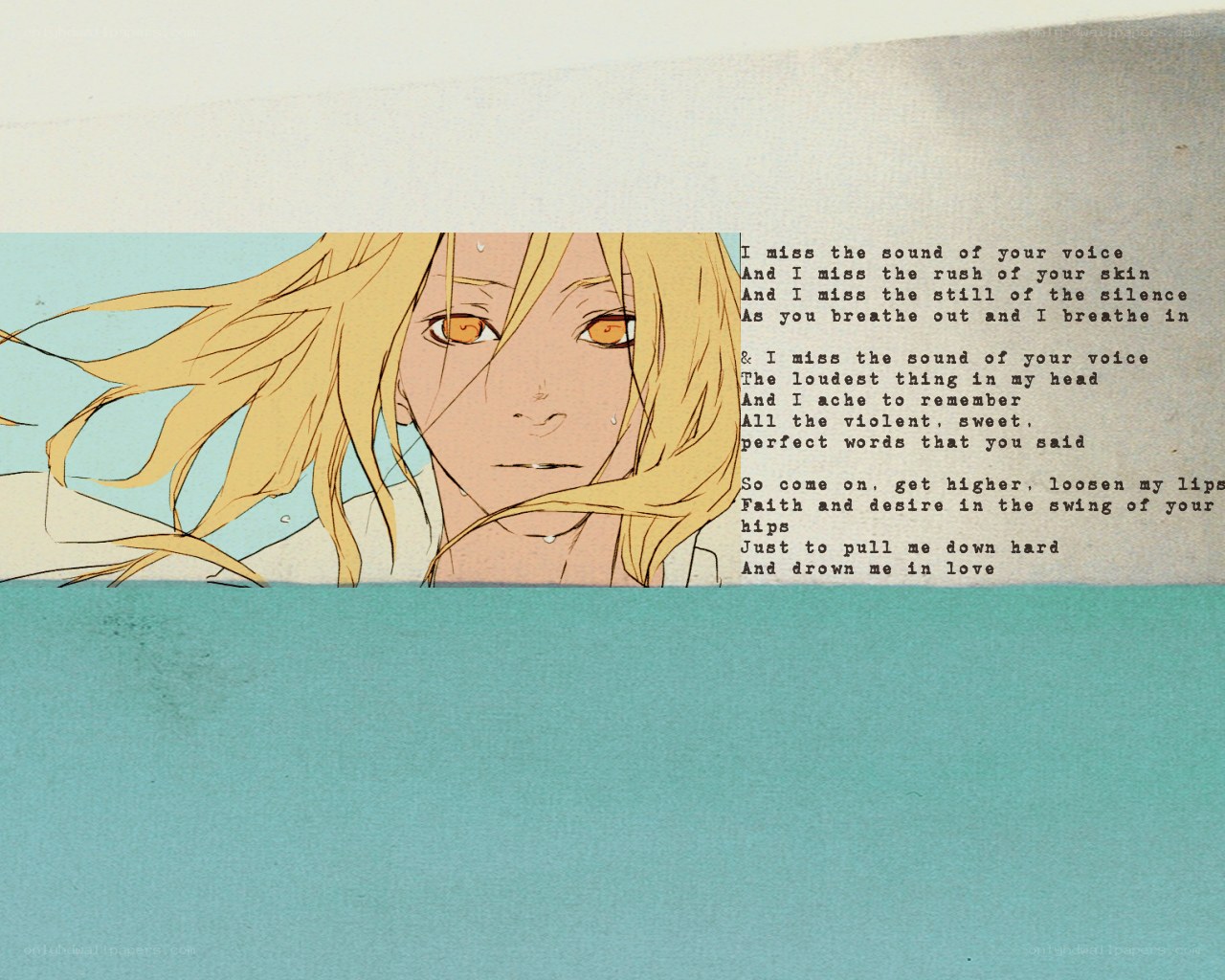 anime character with lyrics